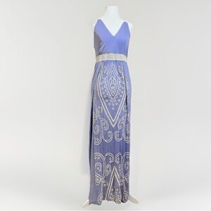 Just Love Lavender Maxi Dress with White Embroidery
